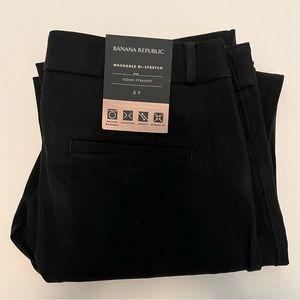 Banana Republic Sloan Straight Pants, New with Tags, Black, Size 8P